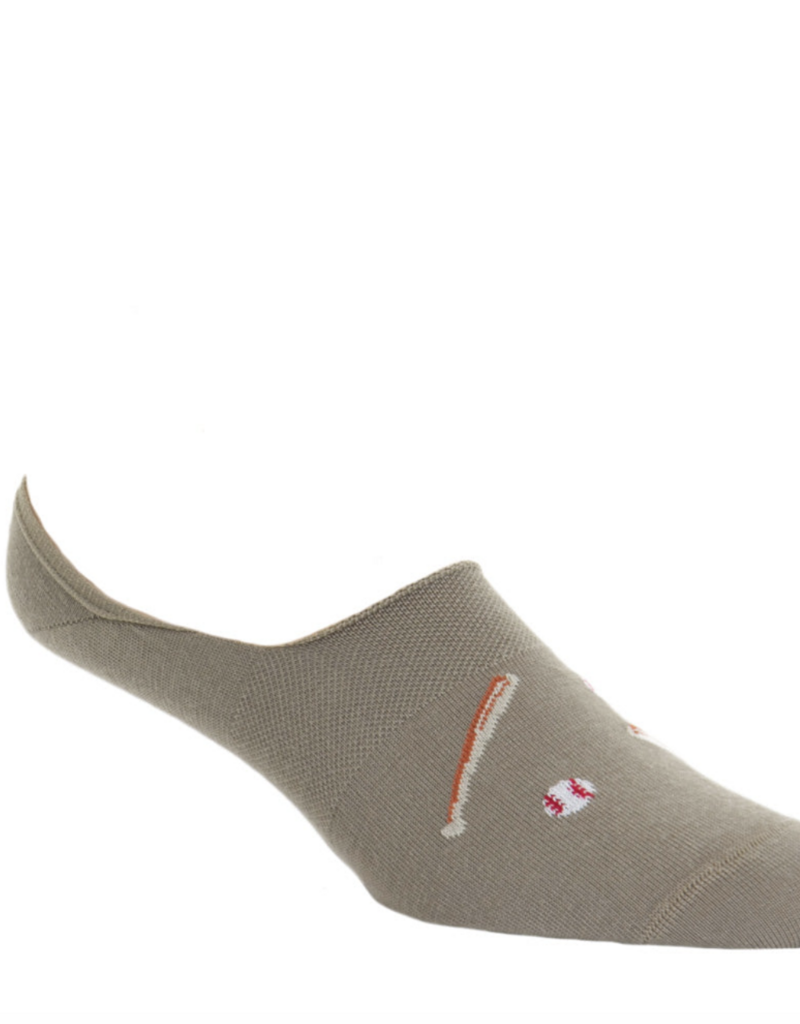 Dapper Classics Taupe with Baseball and Bat High Vamp No Show