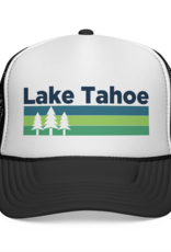 Hey Mountains Lake Tahoe CA Retro Tree Trucker Hat