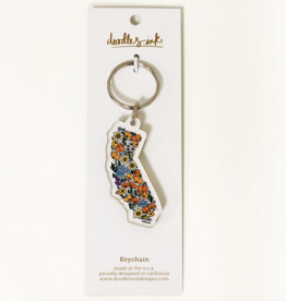 Doodles.Ink California Wildflowers Keychain
