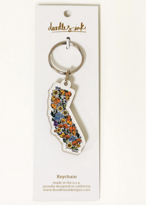 Doodles.Ink California Wildflowers Keychain