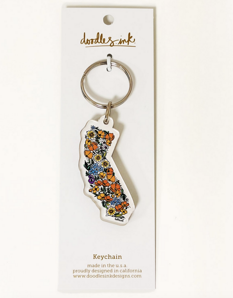 Doodles.Ink California Wildflowers Keychain