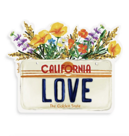 Doodles.Ink California Love License Plate Sticker