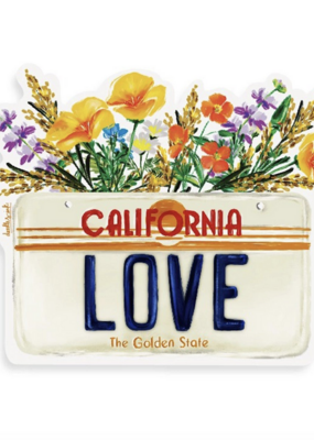 Doodles.Ink California Love License Plate Sticker
