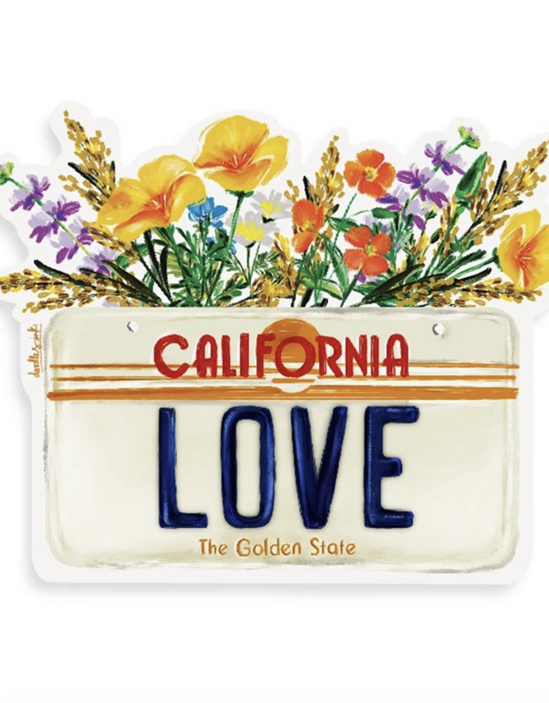 Doodles.Ink California Love License Plate Sticker
