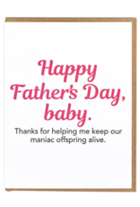 Lady Pilot Letterpress Offspring Father's Day Greeting Card
