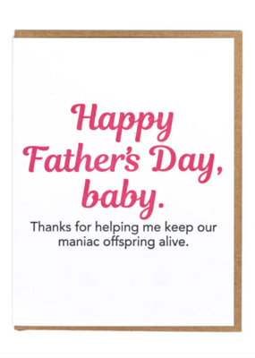 Lady Pilot Letterpress Offspring Father's Day Greeting Card