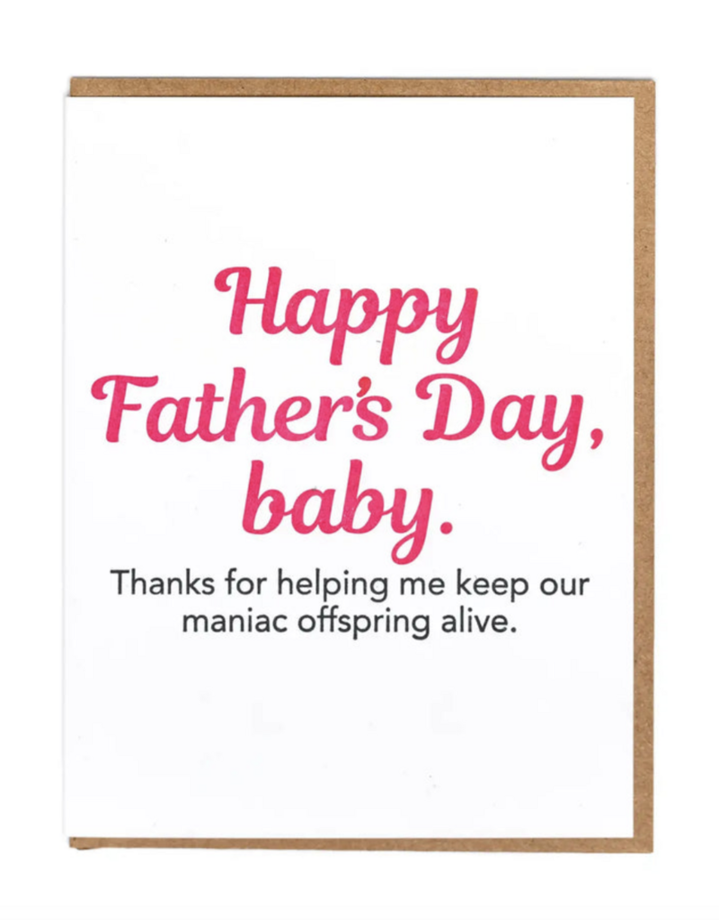 Lady Pilot Letterpress Offspring Father's Day Greeting Card
