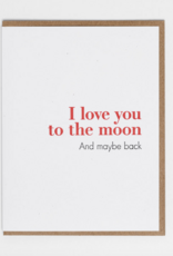 Lady Pilot Letterpress Moon and Back Greeting Card