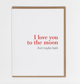 Lady Pilot Letterpress Moon and Back Greeting Card