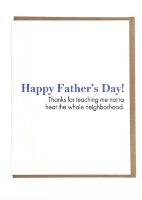 Lady Pilot Letterpress Heating Father's Day Greeting Card