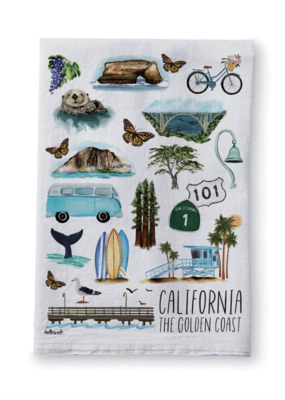 Doodles.Ink California Coast Tea Towel