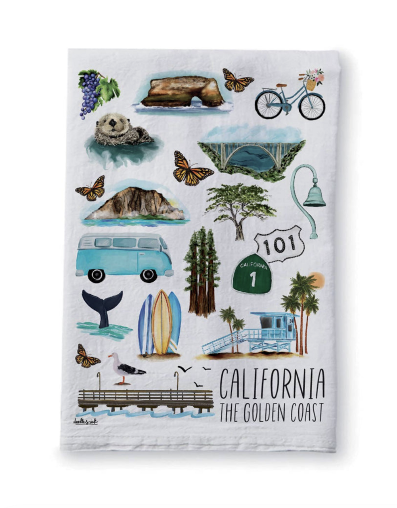 Doodles.Ink California Coast Tea Towel