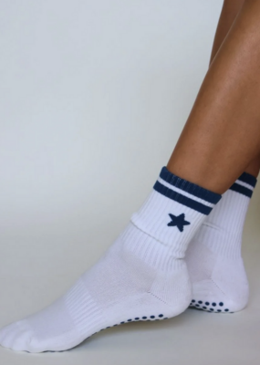 California Grip Socks The Star Grip Sock - White & Blue