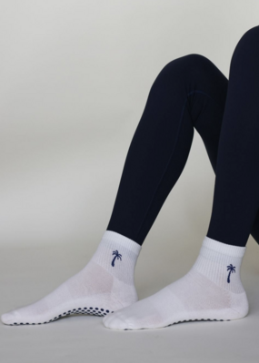 California Grip Socks The Shortie Grip Sock- White & Navy