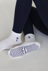 California Grip Socks The Shortie Grip Sock- White & Navy
