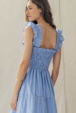 Urban Daizy Cotton Smocked Tiered Midi Dress