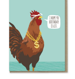 Modern Printed Matter Lit Rooster Birthday Card