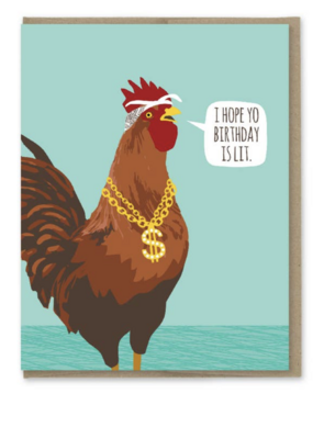 Modern Printed Matter Lit Rooster Birthday Card