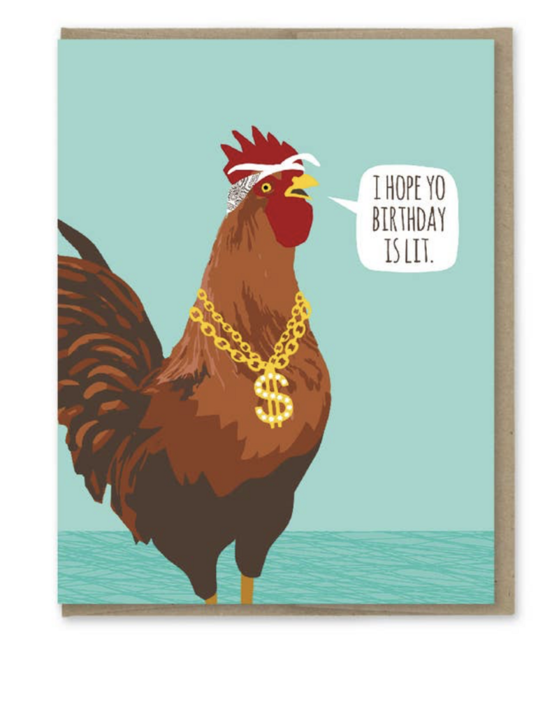 Modern Printed Matter Lit Rooster Birthday Card