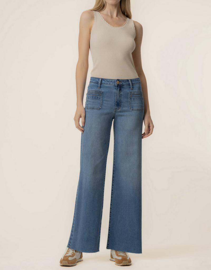 Kut from the Kloth Meg High Rise Wide Leg W Patch Pockets