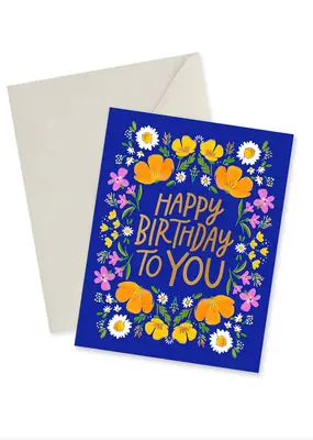 Doodles.Ink Happy Birthday to You Gold Foil Card