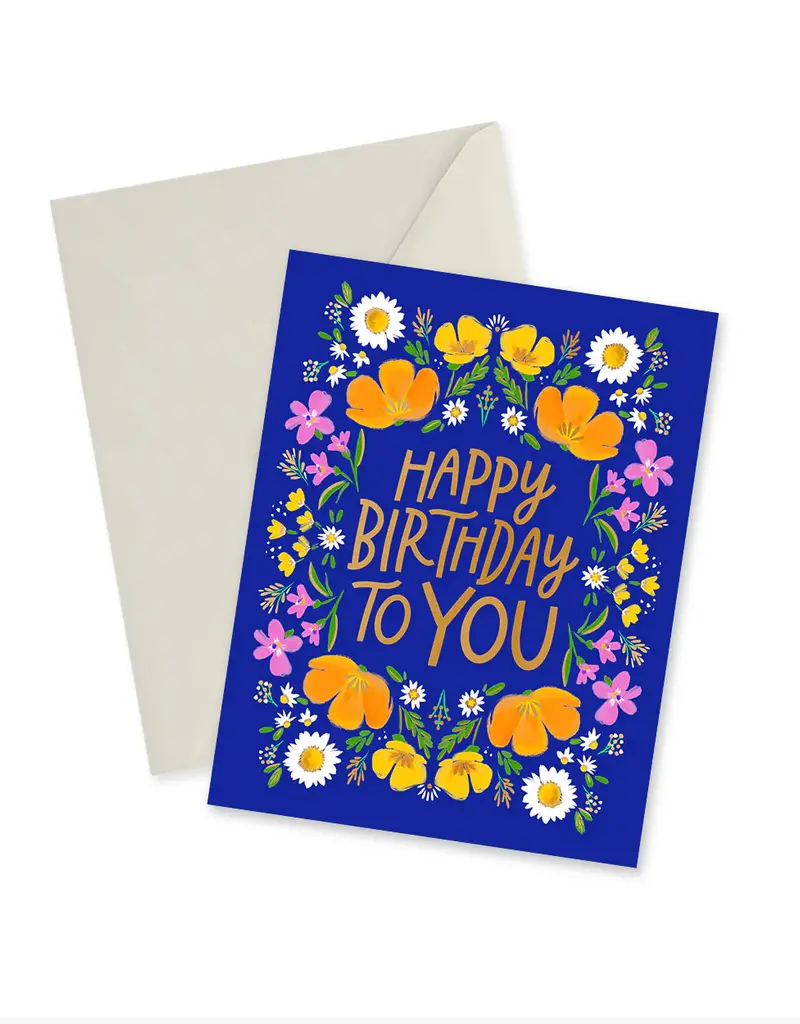 Doodles.Ink Happy Birthday to You Gold Foil Card