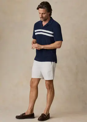 Faherty Cabana Towel Terry Surf Stripe Polo