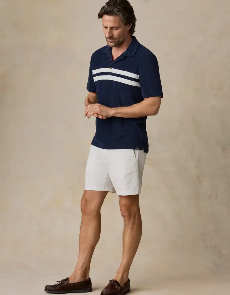 Faherty Cabana Towel Terry Surf Stripe Polo