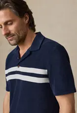 Faherty Cabana Towel Terry Surf Stripe Polo
