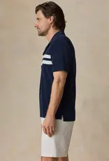Faherty Cabana Towel Terry Surf Stripe Polo