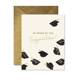 Ginger P. Designs Flying Hats Grad Card