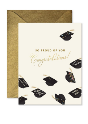 Ginger P. Designs Flying Hats Grad Card