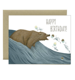 Yeppie Paper Grizzly Bear Cupcakes Birthday Card