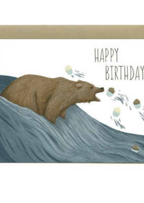Yeppie Paper Grizzly Bear Cupcakes Birthday Card