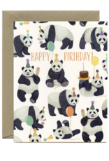 Yeppie Paper Pandas Galore w/ Birthday Hats Card