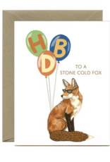 Yeppie Paper Stone Cold Fox and Balloons Birthday Card