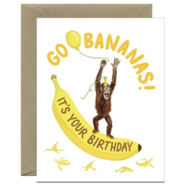 Yeppie Paper Orangutan Banana Birthday Card
