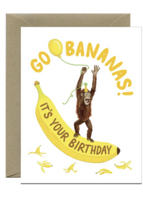 Yeppie Paper Orangutan Banana Birthday Card