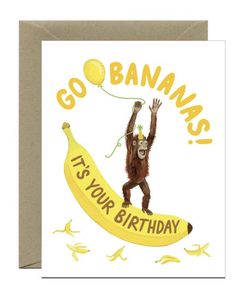 Yeppie Paper Orangutan Banana Birthday Card