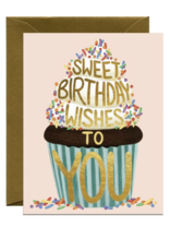 Yeppie Paper Giant Cupcake w/Sprinkles Birthday Card