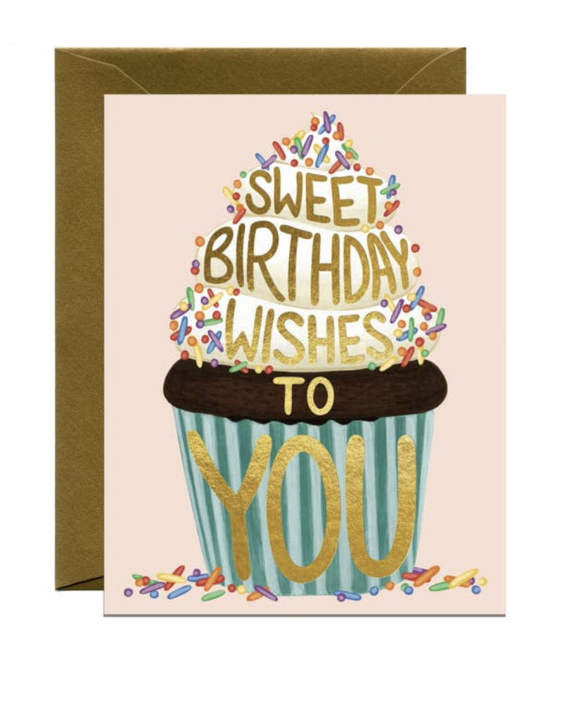 Yeppie Paper Giant Cupcake w/Sprinkles Birthday Card