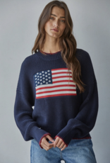 By Together Knit Sweater Crew American Flag