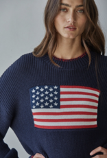 By Together Knit Sweater Crew American Flag