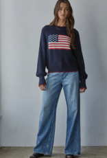By Together Knit Sweater Crew American Flag