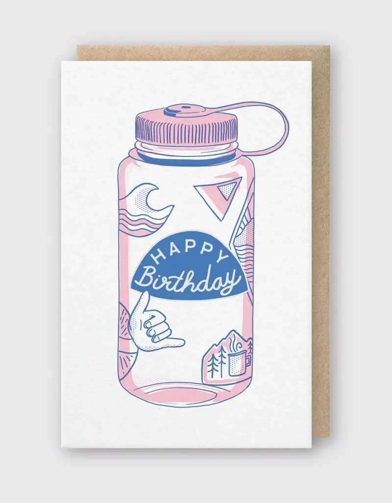 Pike Street Press Water Bottle Birthday Card