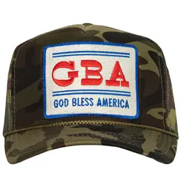 Friday Feelin' God Bless America Camo Trucker Hat