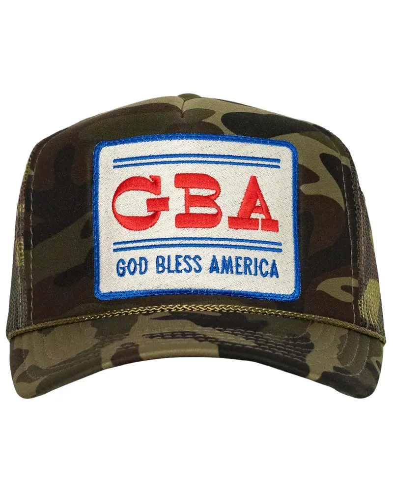 Friday Feelin' God Bless America Camo Trucker Hat