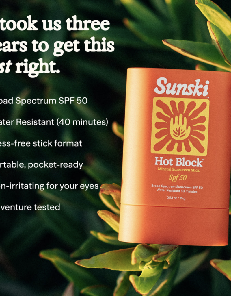 Sunski Hot Block SPF 50 Sunscreen Mineral Sunscreen Stick