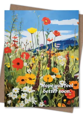 Waterknot Feel Better Wildflowers Card