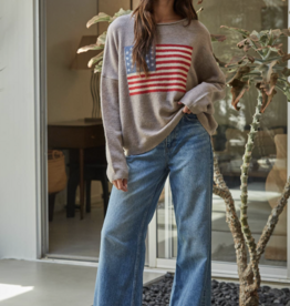 By Together Knit Sweater American Flag LS